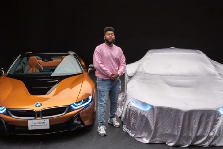 Khalid made a grand entrance at the legendary music festival by riding his two luxurious car models,