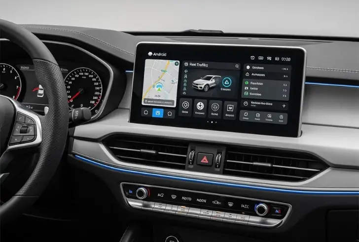 Android Auto new interface on dashboard