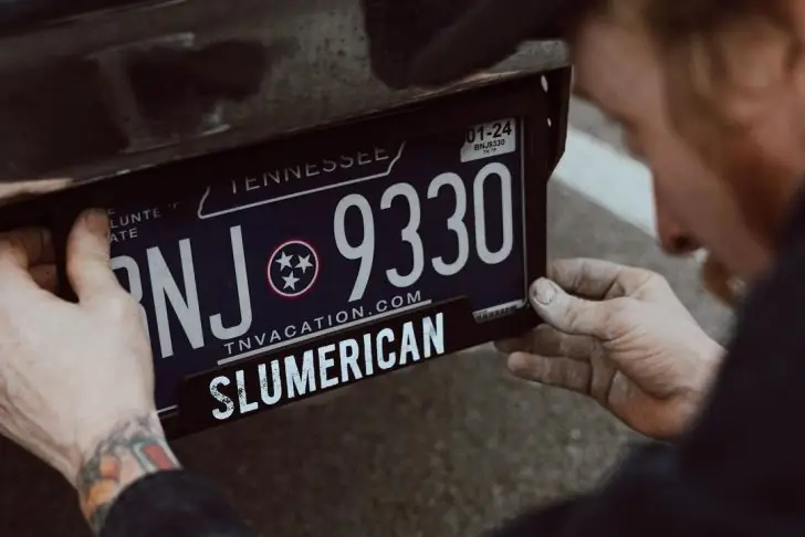 How to put license plate on car.