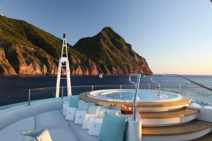 Maraya's six cabins can accommodate 12 guests inside.