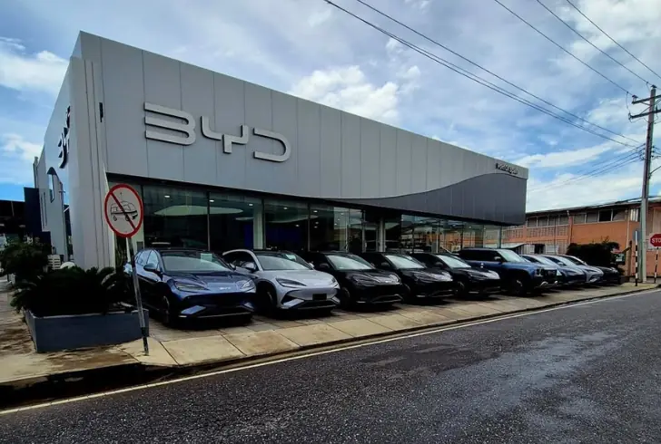 BYD showroom with electric cars