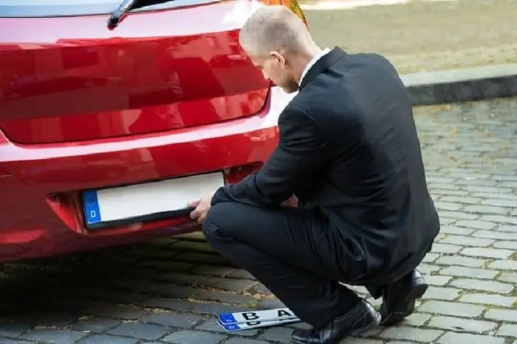 How to put license plate on car.