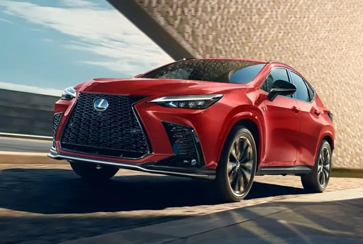 A red New Lexus NX