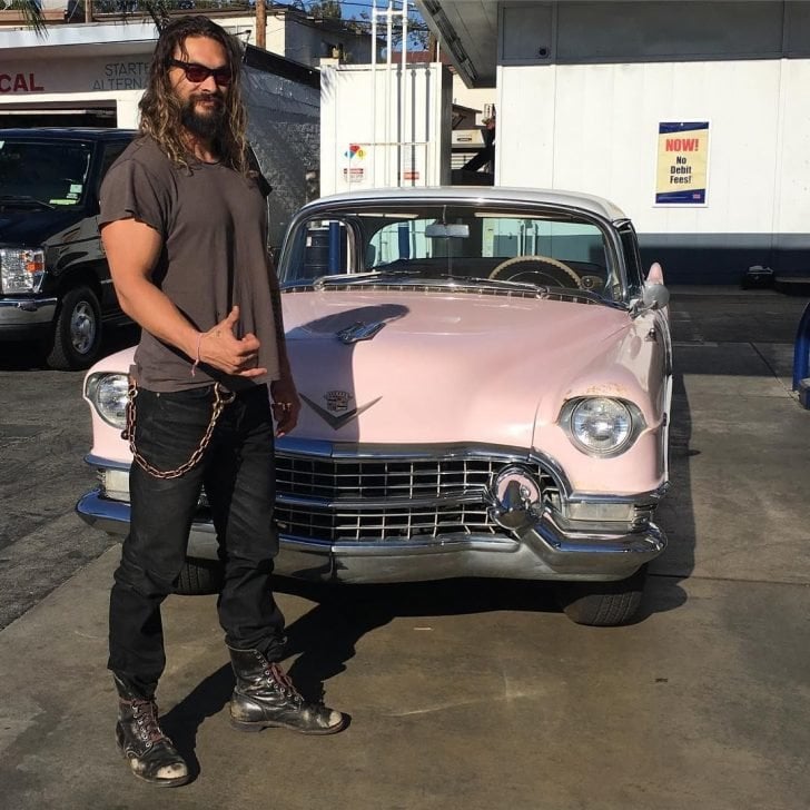 Jason Momoa named his pink Cadillac car, Bernadette.