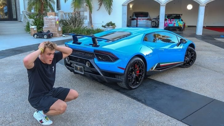 Jake Paul couldn't help but gush on his newest car possession as he shared a photo of his Huracan Performante vehicle on his Instagram account.